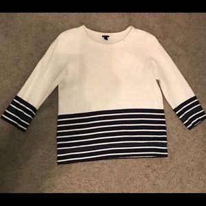 J. Crew Striped 3/4 Sleeve Top